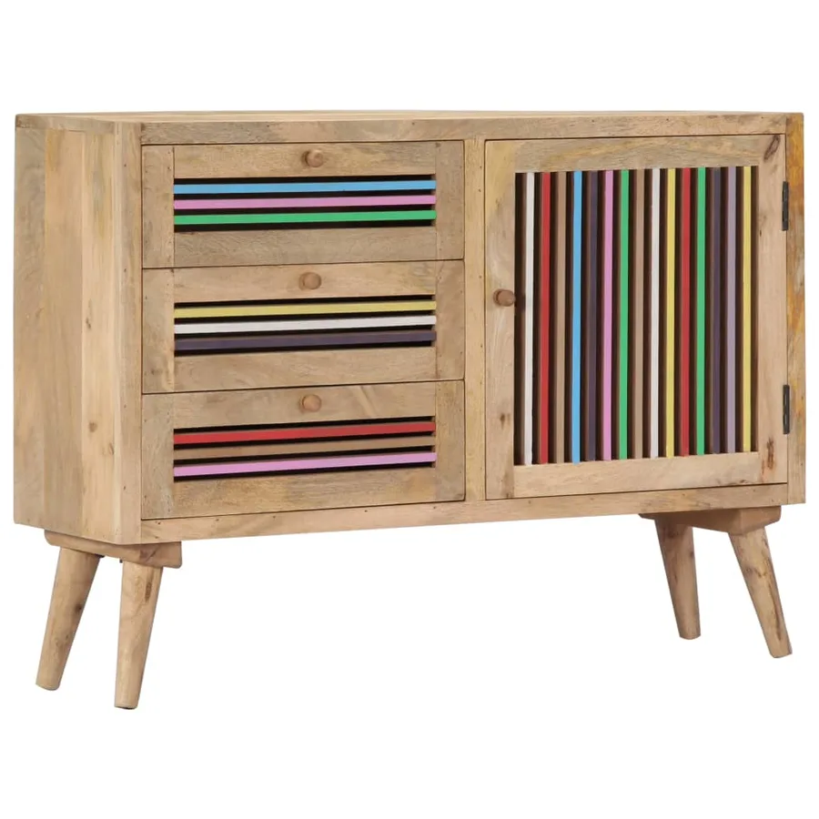 Buffet 100 x 30 x 75 cm Bois de manguier massif - 9