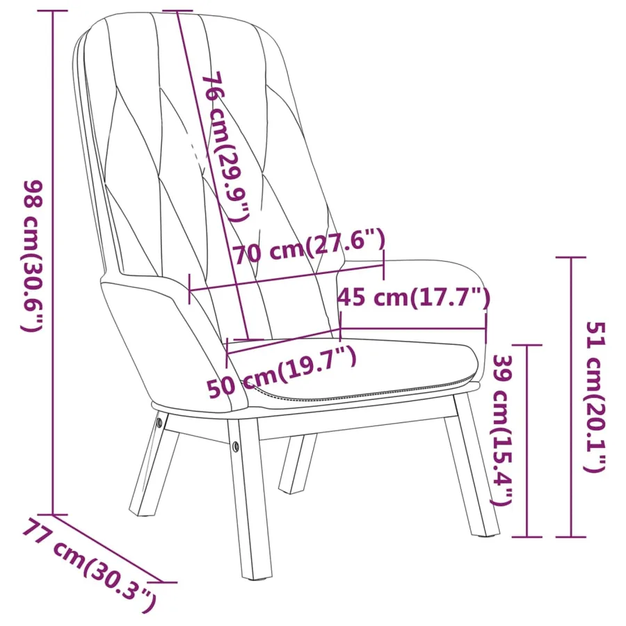 Chaise de relaxation Noir Velours - 8
