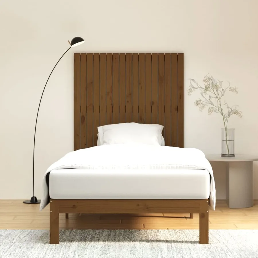 Tête de lit murale Marron miel 108x3x110 cm Bois massif de pin - 3
