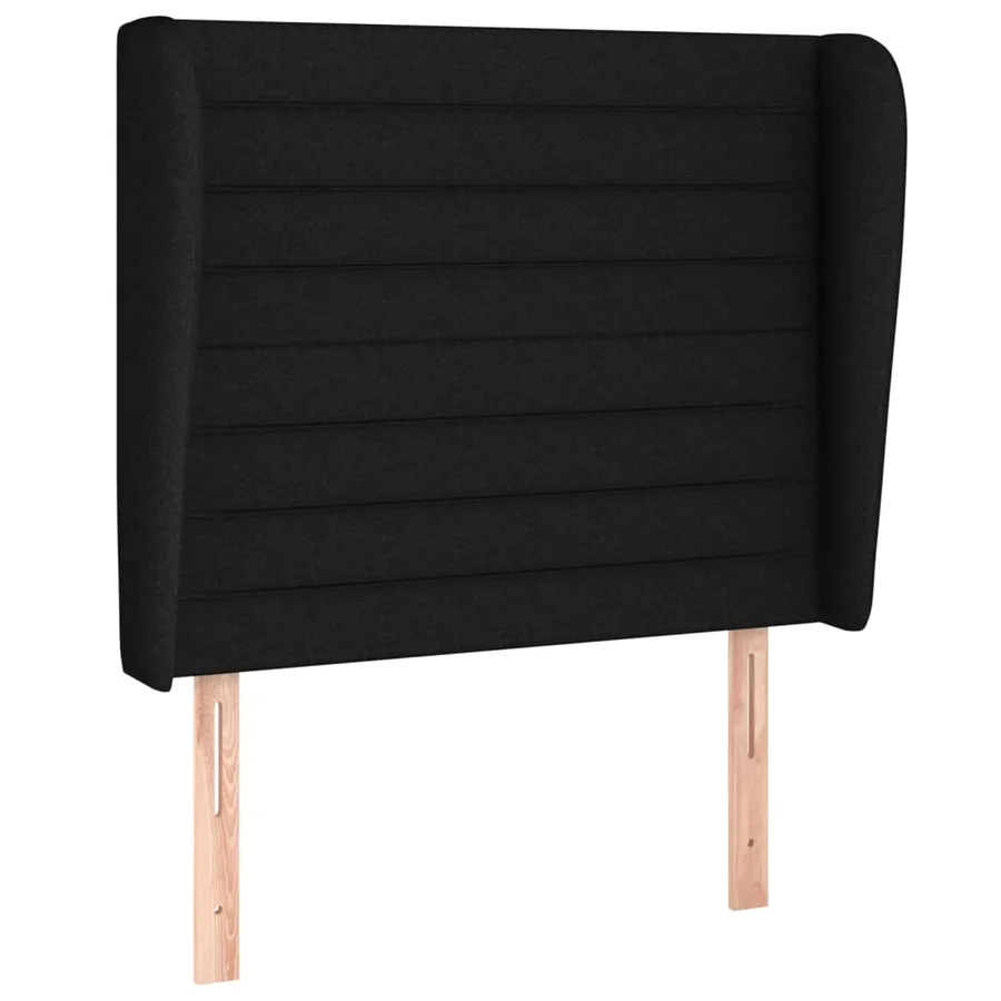 Tête de lit avec oreilles Noir 103x23x118/128 cm Tissu - 2