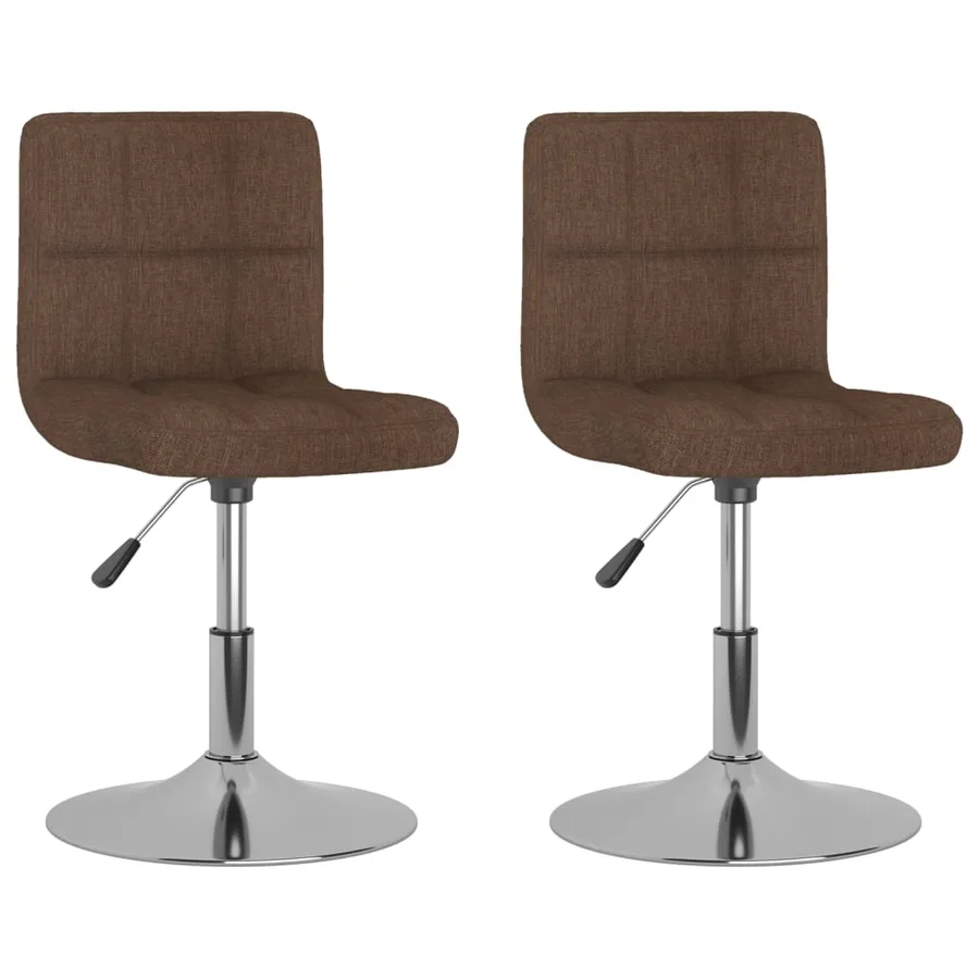 Chaises pivotantes à manger lot de 2 marron tissu - 2