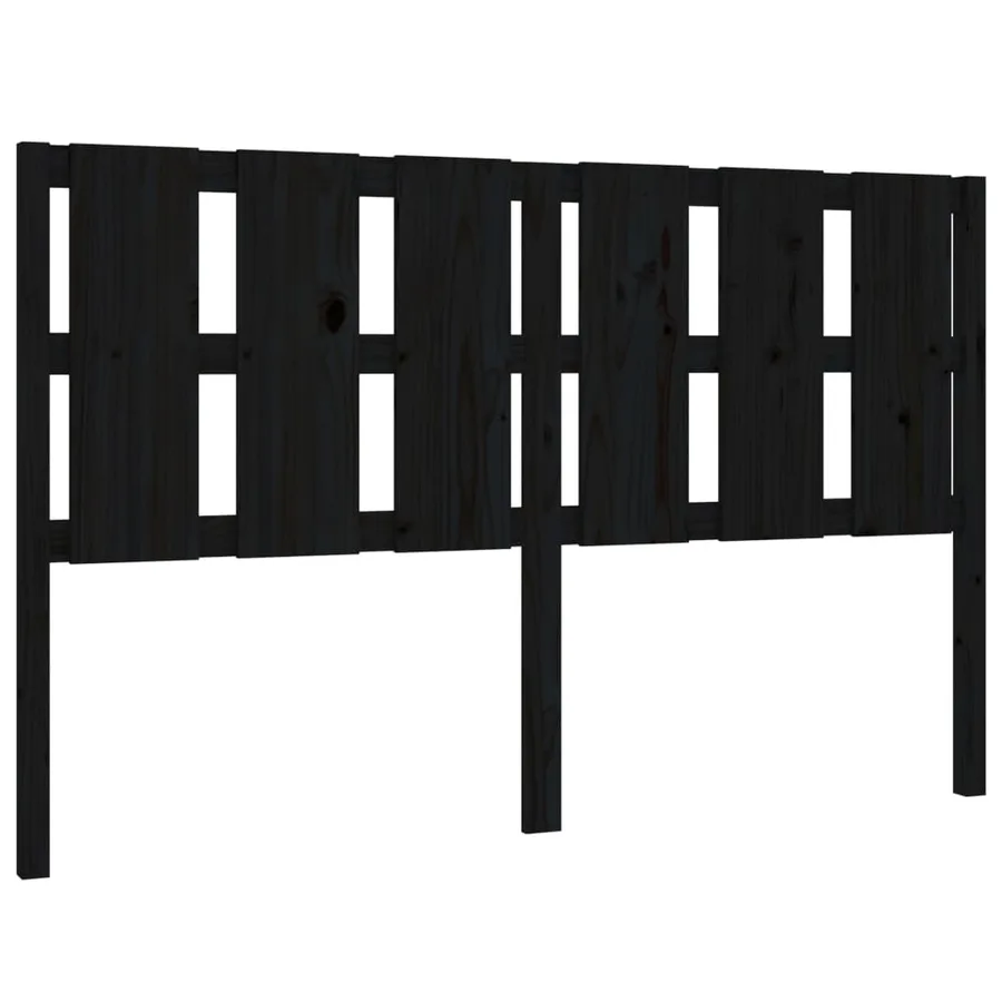 Tête de lit Noir 155,5x4x100 cm Bois massif de pin - 2