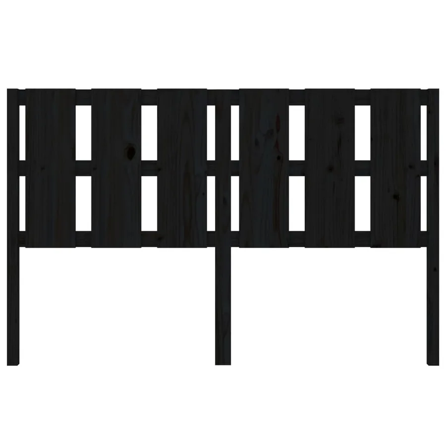 Tête de lit Noir 155,5x4x100 cm Bois massif de pin - 4