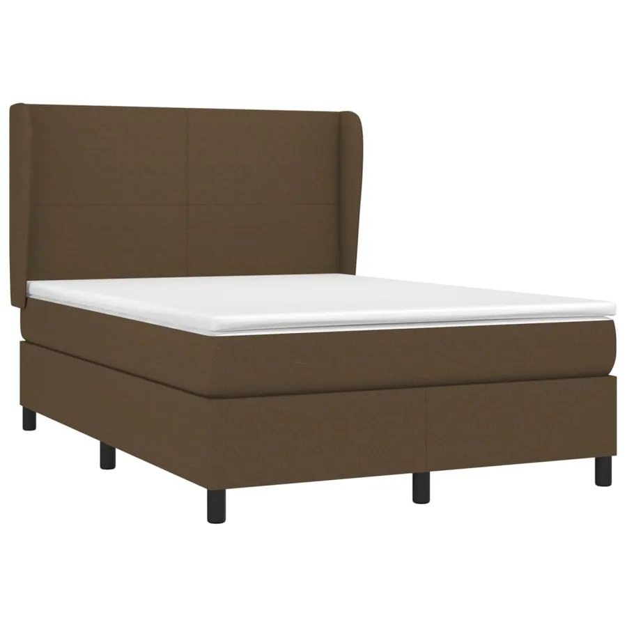 Sommier à lattes de lit avec matelas Marron foncé 140x190 cm - 3
