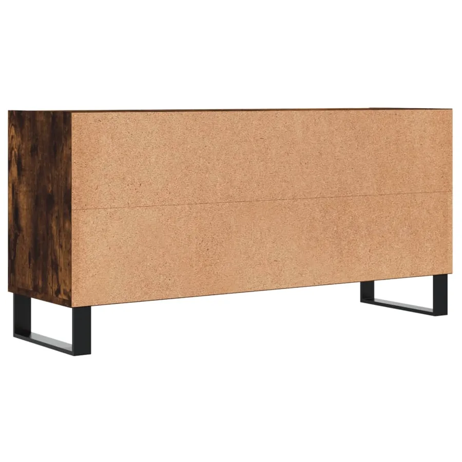 Meuble TV chêne fumé 103,5x30x50 cm bois d'ingénierie - 6