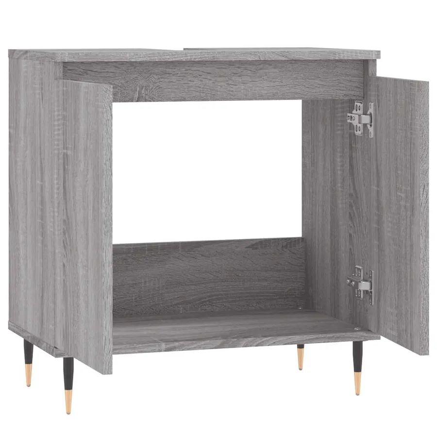 Armoire de bain sonoma gris 58x33x60 cm bois d'ingénierie - 5
