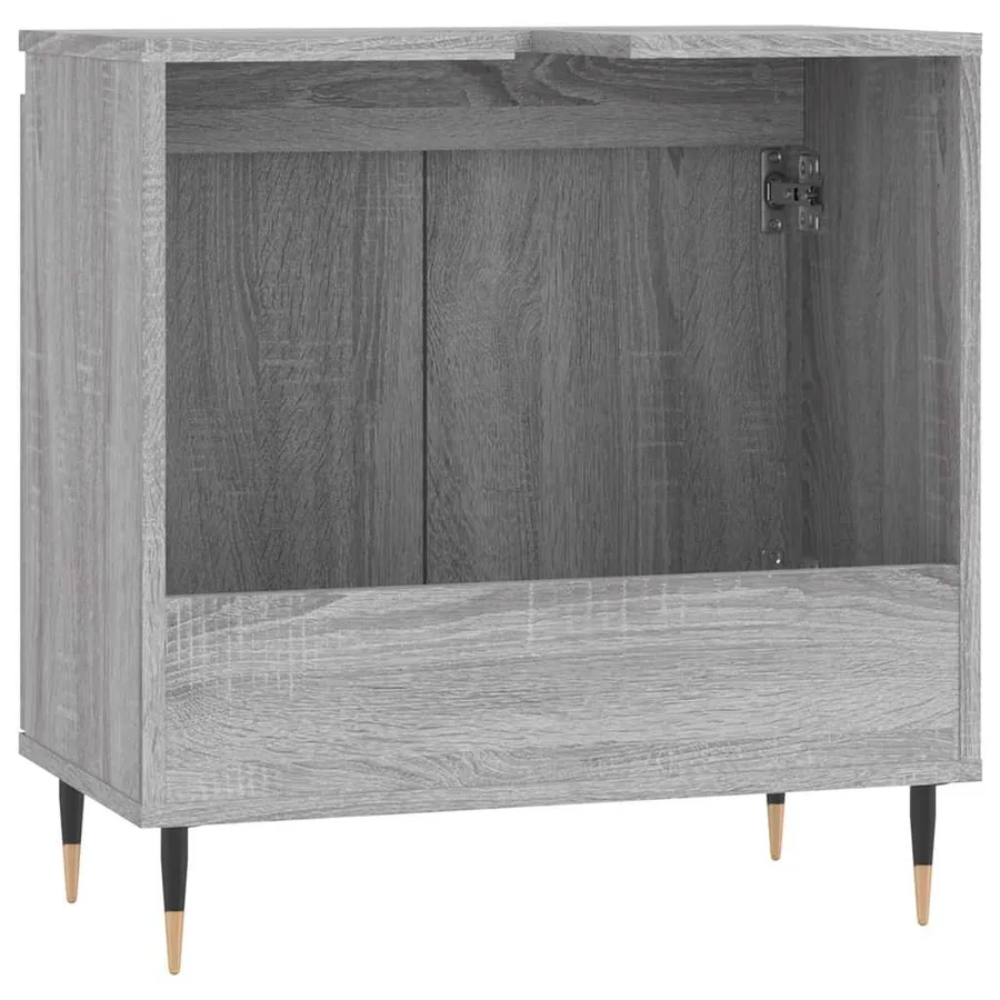 Armoire de bain sonoma gris 58x33x60 cm bois d'ingénierie - 7