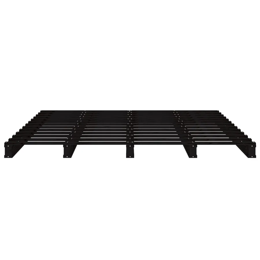 Lit de palette sans matelas noir bois massif - 5
