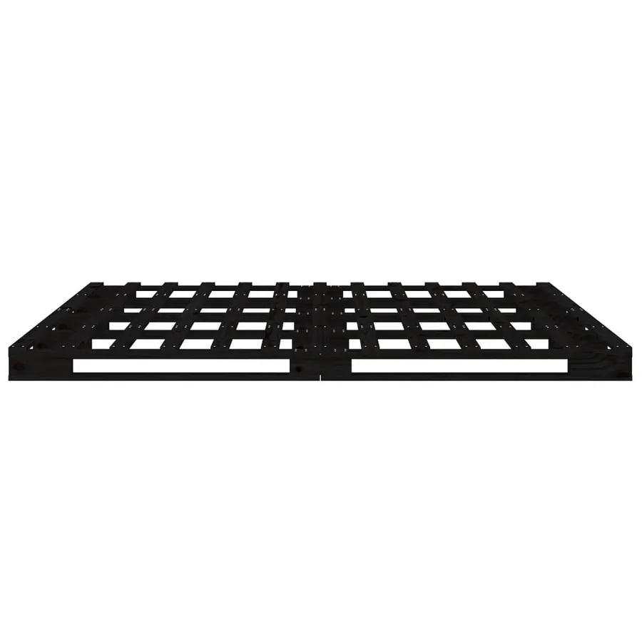 Lit de palette sans matelas noir bois massif - 6