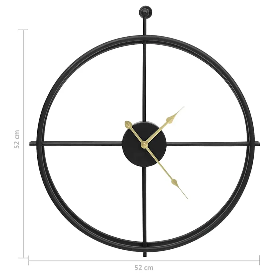 Horloge murale Noir 52 cm Fer - 5