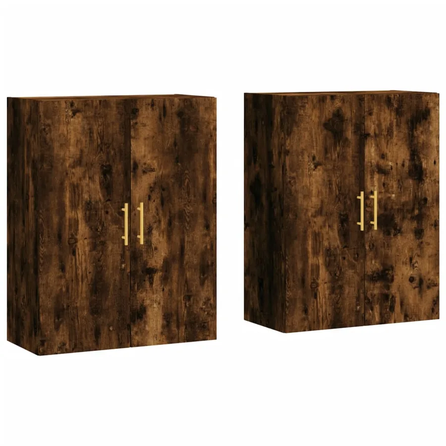 Armoires murales 2 pcs chêne fumé 69,5x34x90 cm - 2