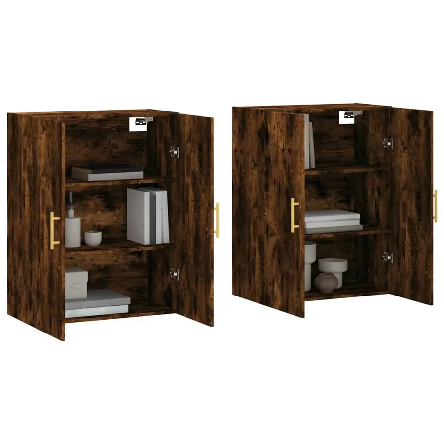 Armoires murales 2 pcs chêne fumé 69,5x34x90 cm - 3