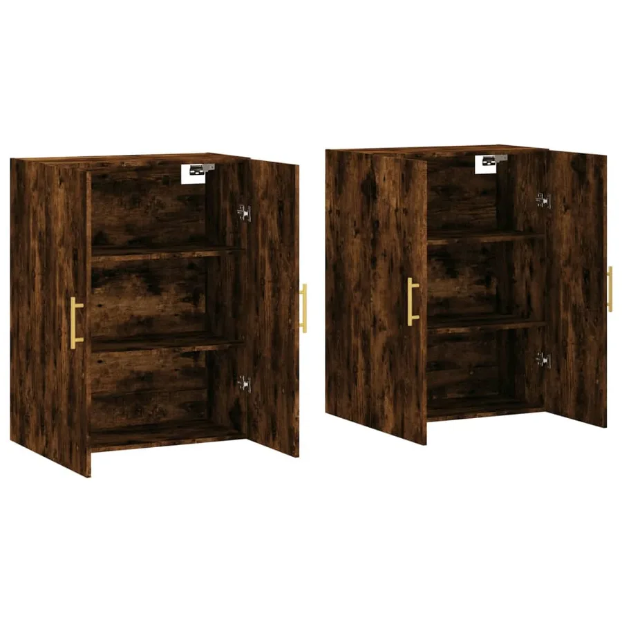 Armoires murales 2 pcs chêne fumé 69,5x34x90 cm - 4