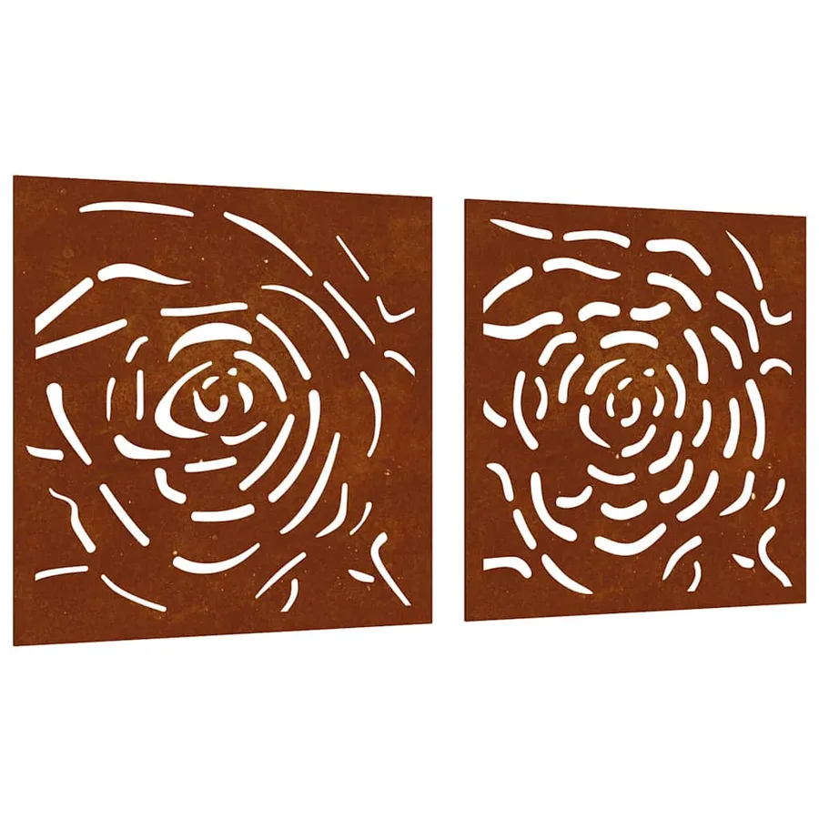 Décorations murales jardin 2 pcs 55x55 cm design de rose - 2