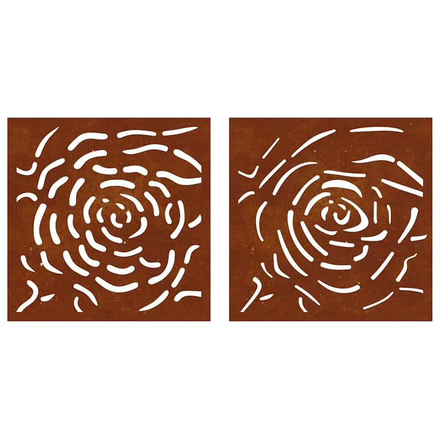Décorations murales jardin 2 pcs 55x55 cm design de rose - 5
