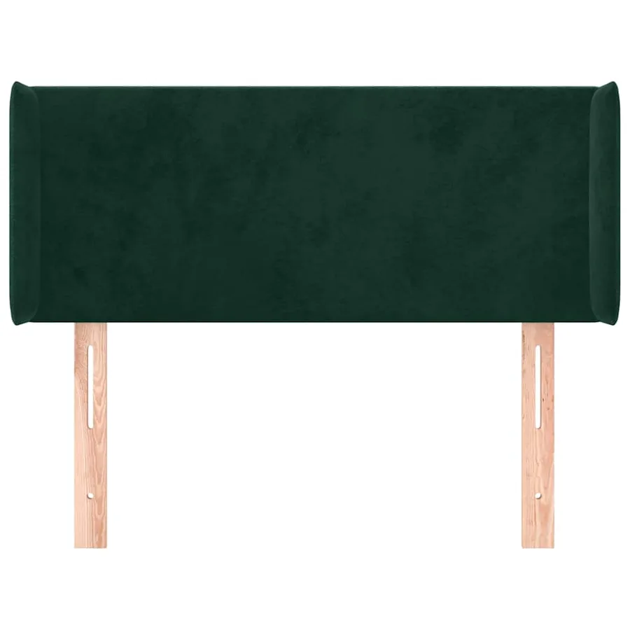 Tête de lit avec oreilles Vert foncé 103x16x78/88 cm Velours - 3