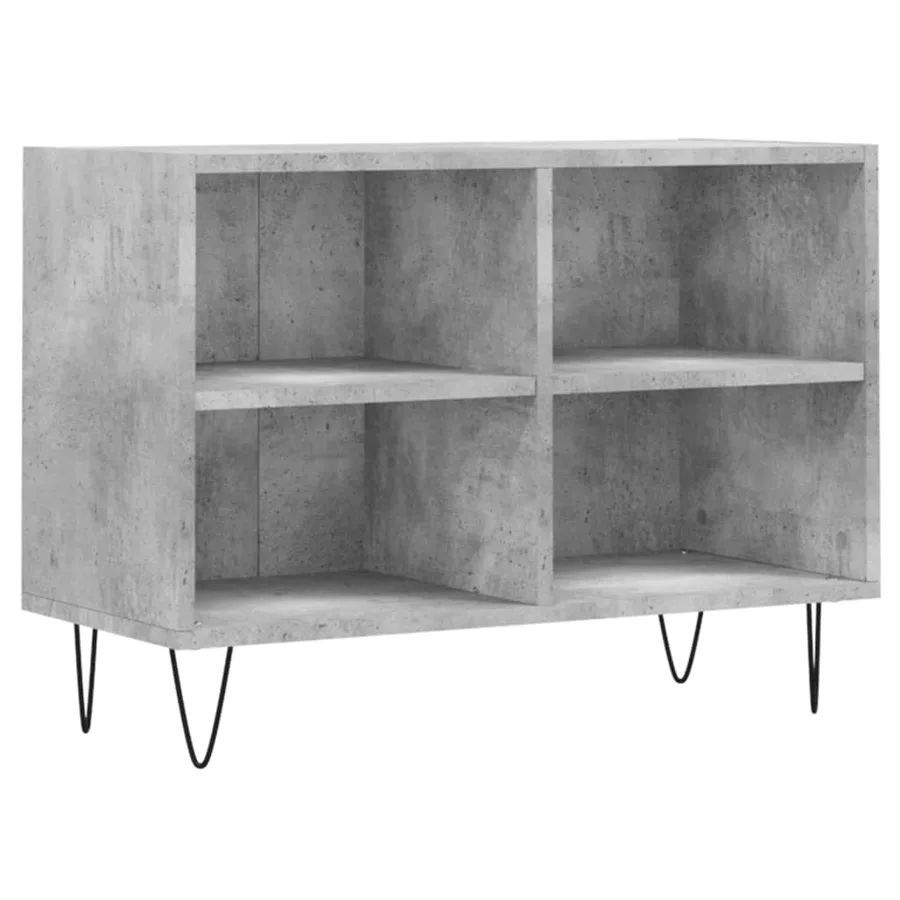 Meuble TV gris béton 69,5x30x50 cm bois d'ingénierie - 2