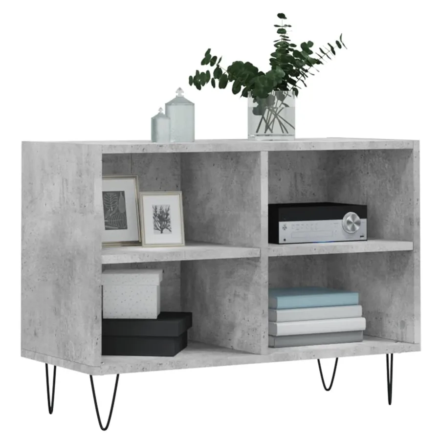 Meuble TV gris béton 69,5x30x50 cm bois d'ingénierie - 3
