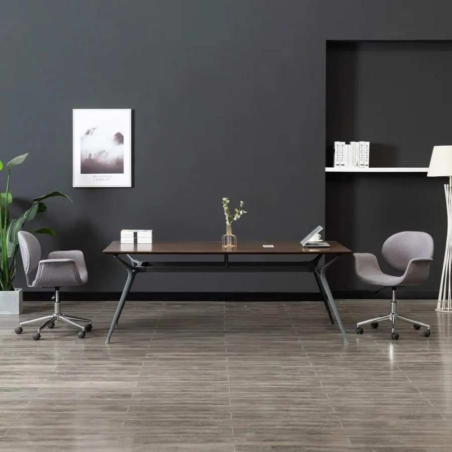 Chaises pivotantes à manger lot de 2 gris tissu
