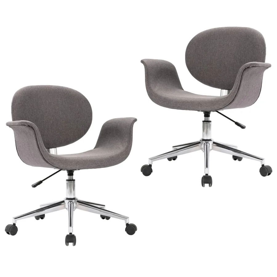 Chaises pivotantes à manger lot de 2 gris tissu - 2