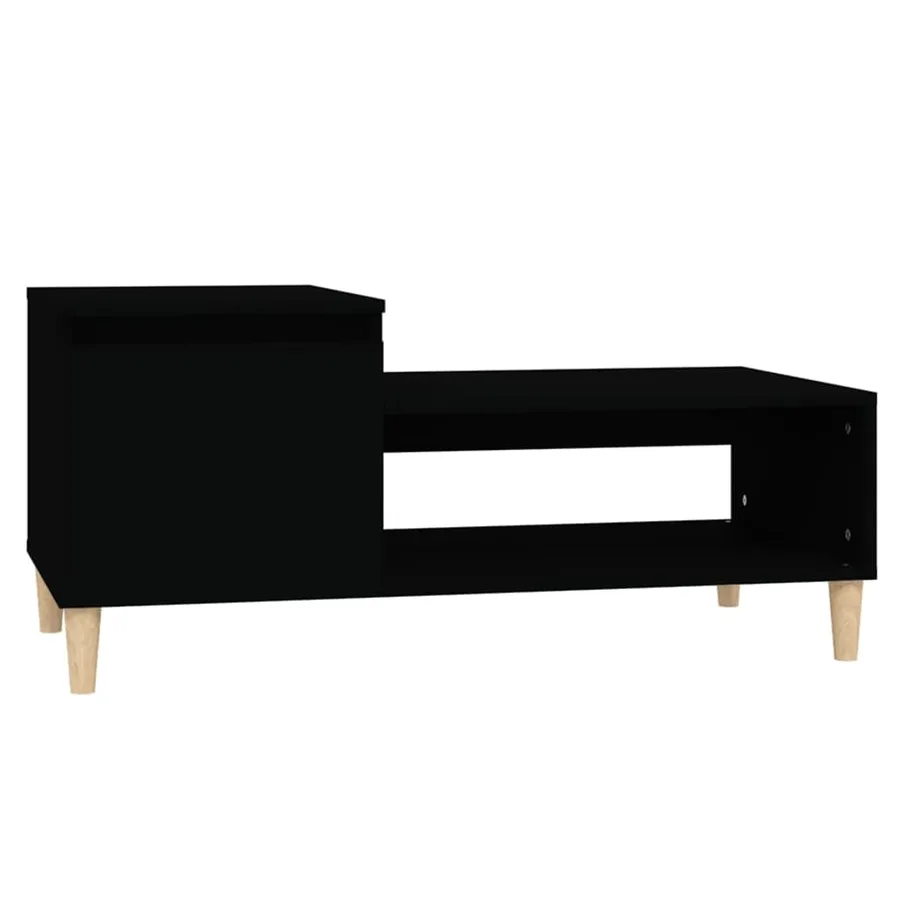 Table basse Noir 100x50x45 cm Bois d'ingénierie - 2