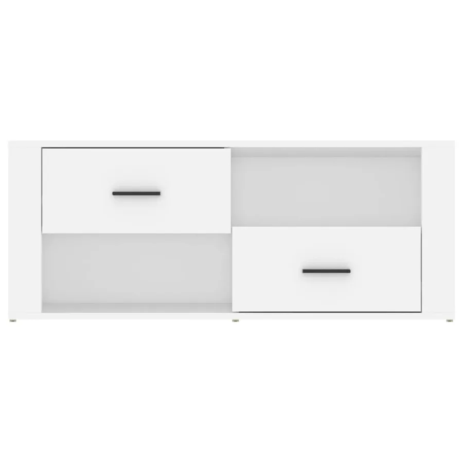 Meuble TV Blanc 100x35x40 cm Bois d'ingénierie - 6
