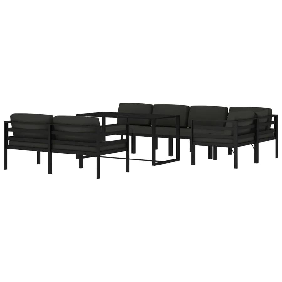Salon de jardin 8 pcs avec coussins Aluminium Anthracite - 3