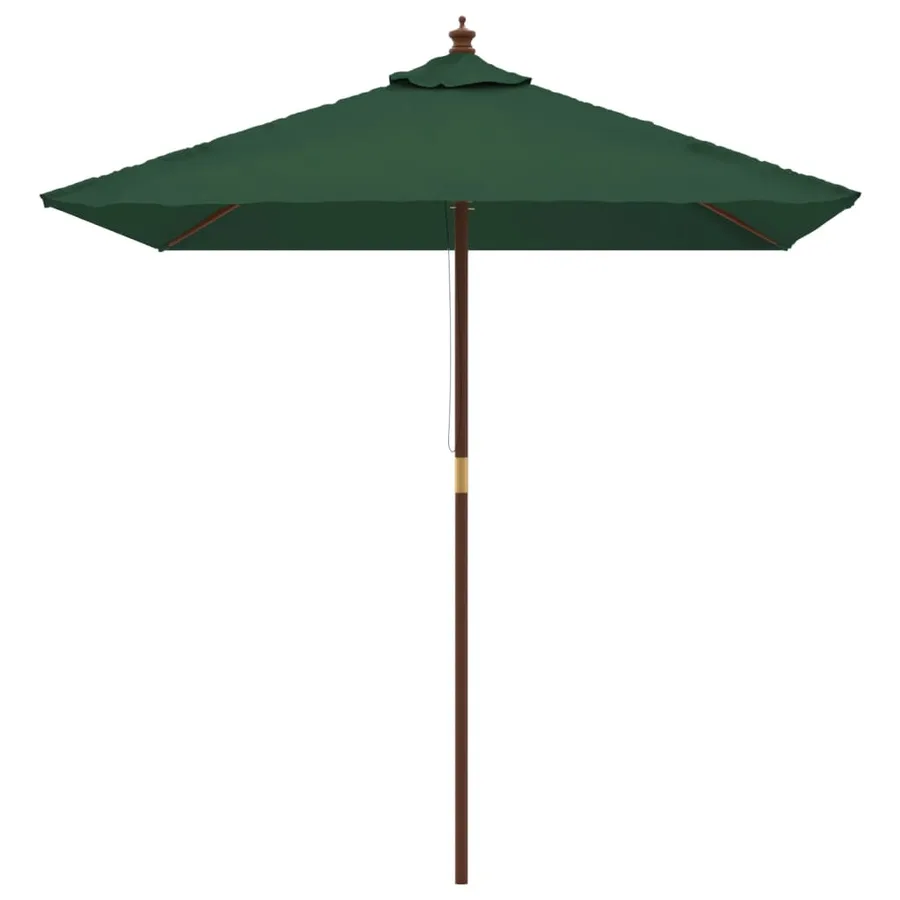 Parasol de jardin avec mât en bois vert 198x198x231 cm - 3