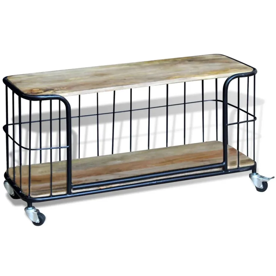 Meuble TV 100x40x45 cm Bois de manguier massif - 2