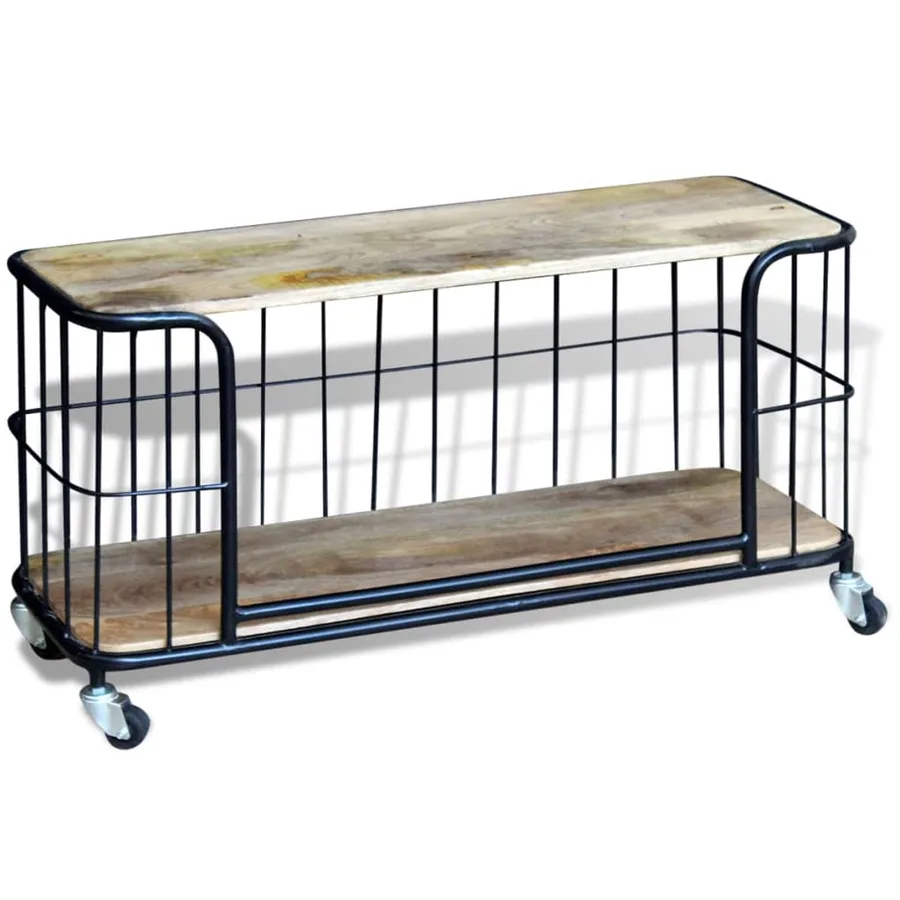 Meuble TV 100x40x45 cm Bois de manguier massif - 3