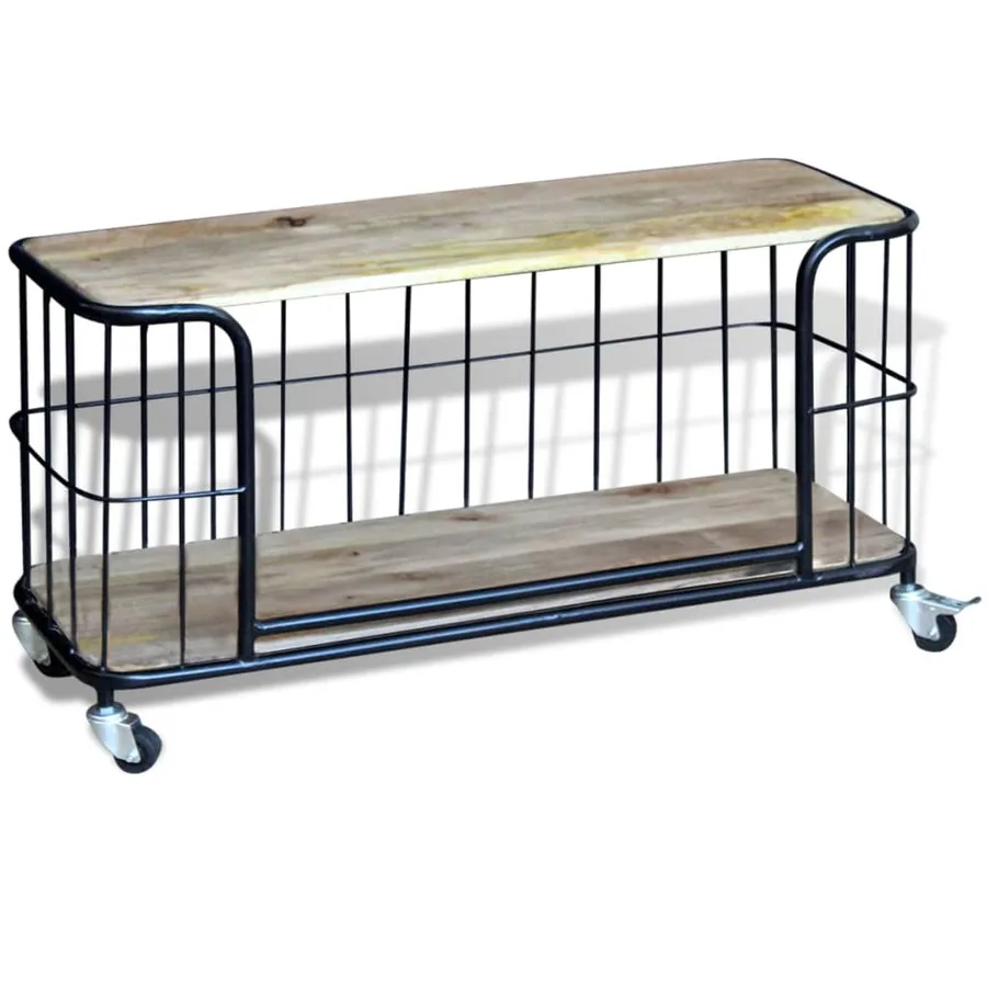 Meuble TV 100x40x45 cm Bois de manguier massif - 5