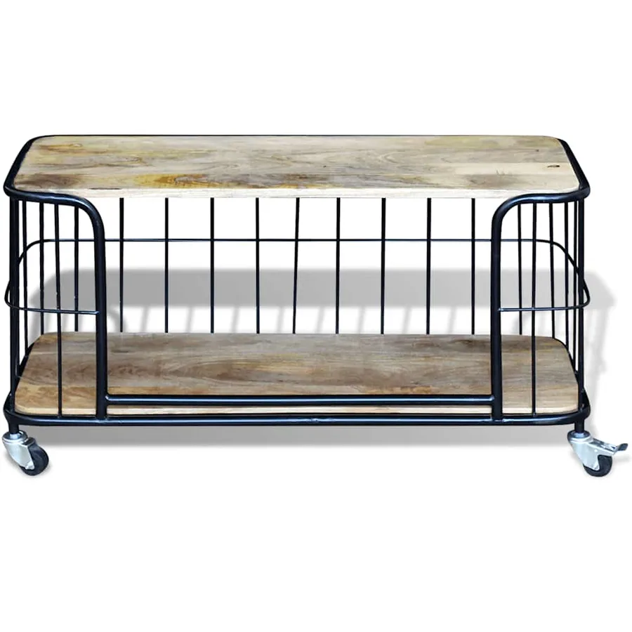 Meuble TV 100x40x45 cm Bois de manguier massif - 6