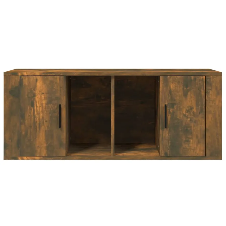 Meuble TV Chêne fumé 100x35x40 cm Bois d'ingénierie - 5