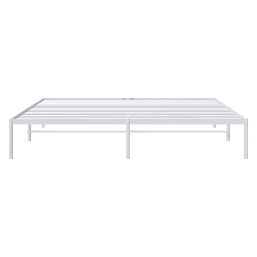 Cadre de lit métal sans matelas blanc 183x213 cm - 6