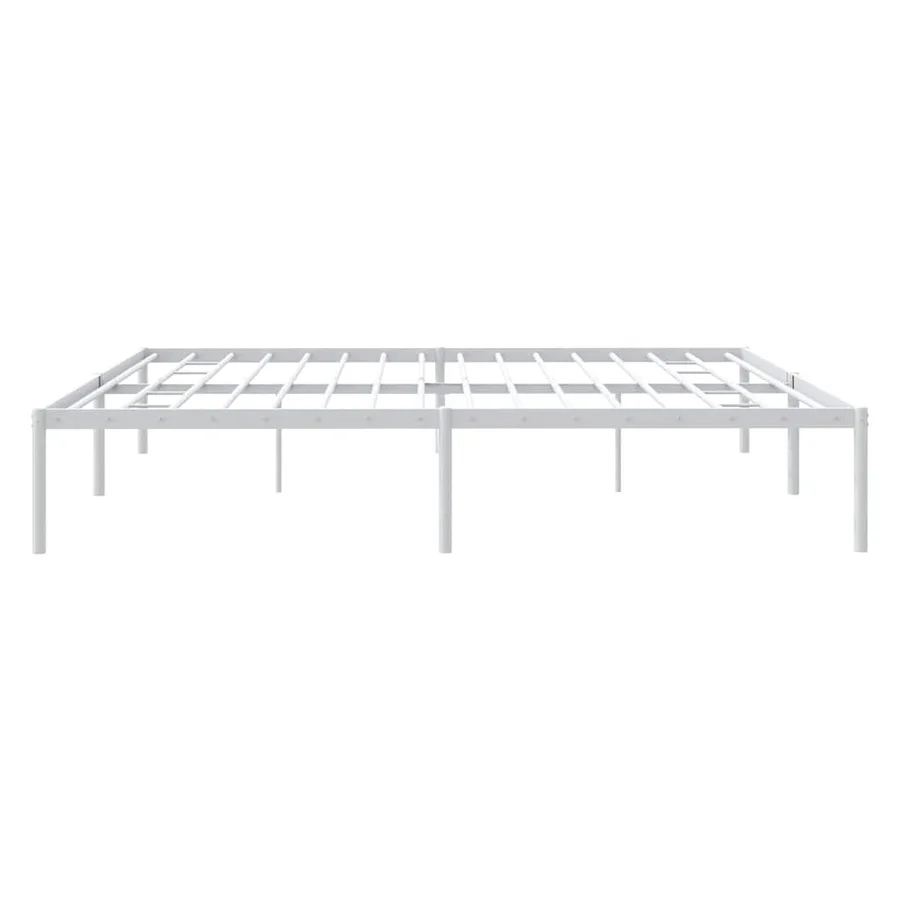 Cadre de lit métal sans matelas blanc 183x213 cm - 7