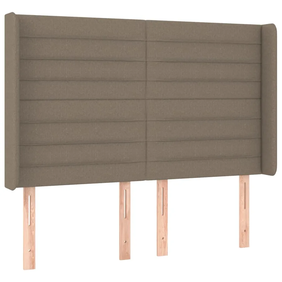 Sommier à lattes de lit matelas et LED Taupe 140x200 cm Tissu - 7