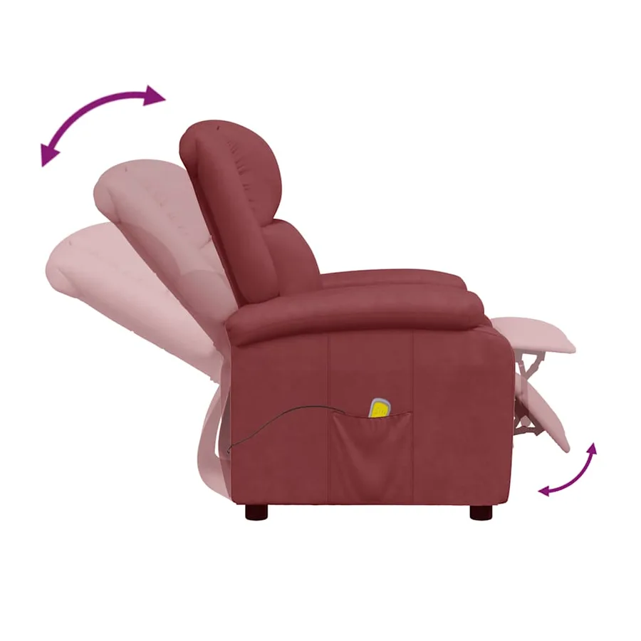 Fauteuil de massage Rouge bordeaux Similicuir - 6