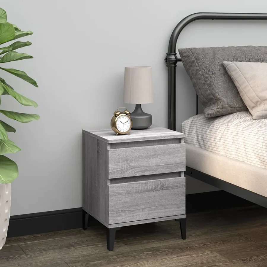 Tables de chevet 2 pcs Sonoma gris 40x35x50 cm - 3