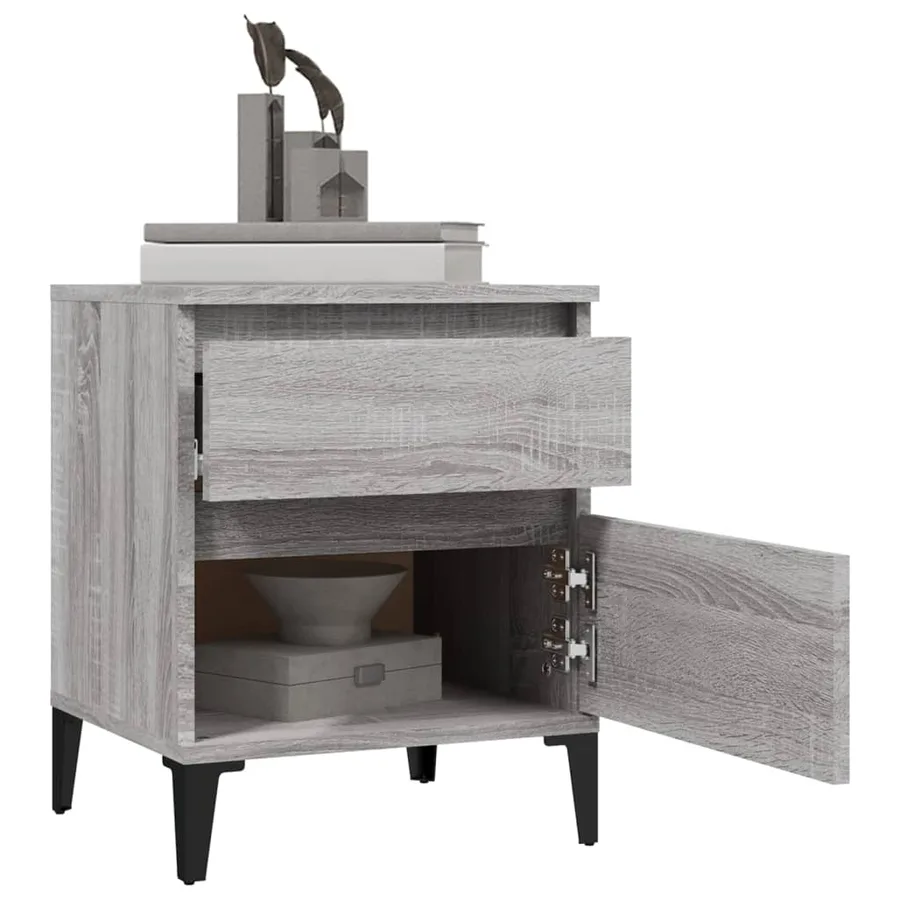 Tables de chevet 2 pcs Sonoma gris 40x35x50 cm - 4
