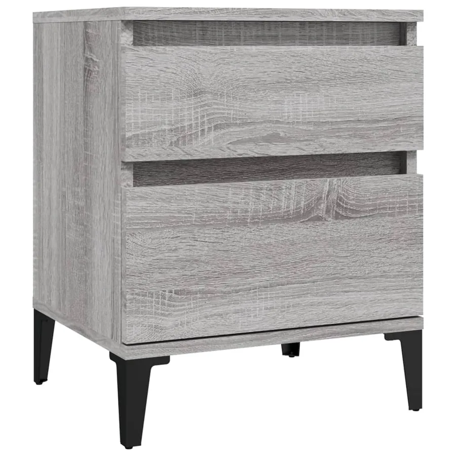 Tables de chevet 2 pcs Sonoma gris 40x35x50 cm - 6