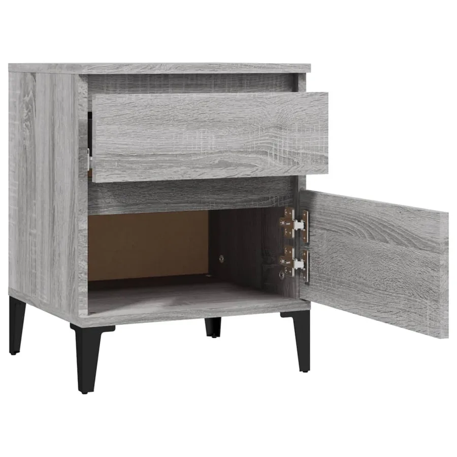 Tables de chevet 2 pcs Sonoma gris 40x35x50 cm - 8