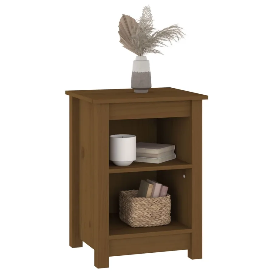Tables de chevet 2 pcs Marron miel 40x35x55 cm Bois pin massif - 6
