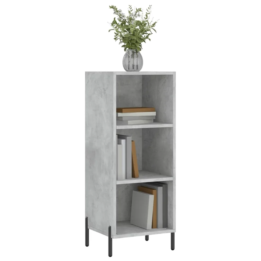 Buffet gris béton 34,5x32,5x90 cm bois d'ingénierie - 3