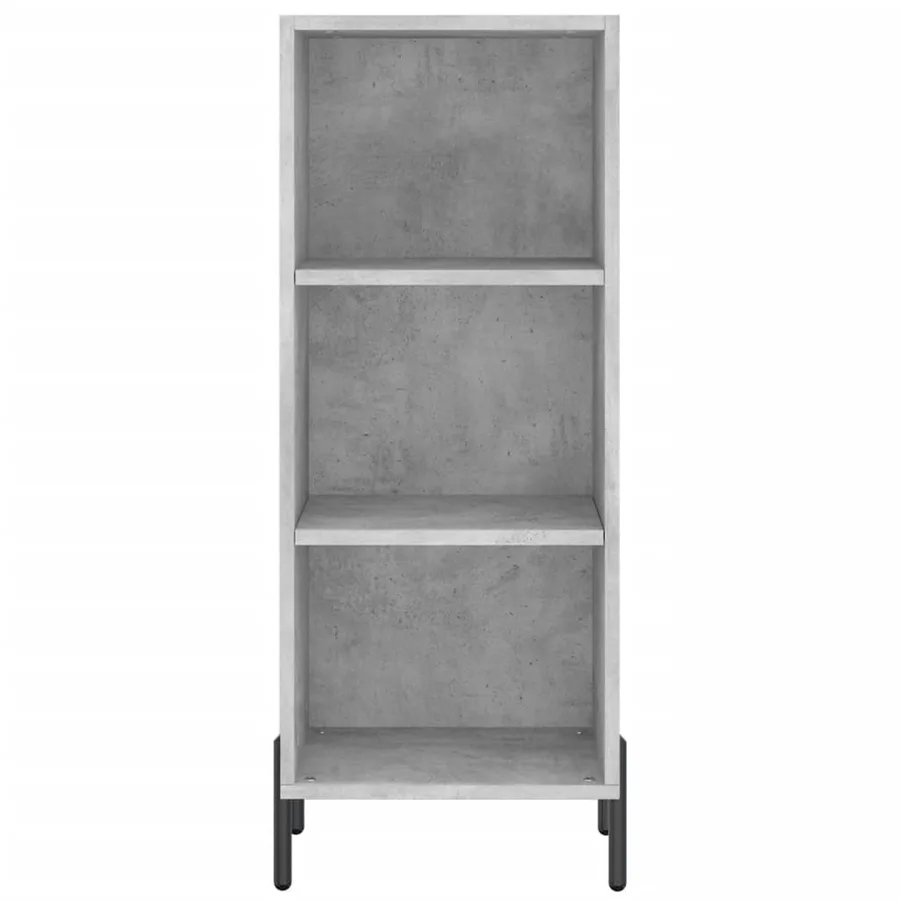Buffet gris béton 34,5x32,5x90 cm bois d'ingénierie - 4