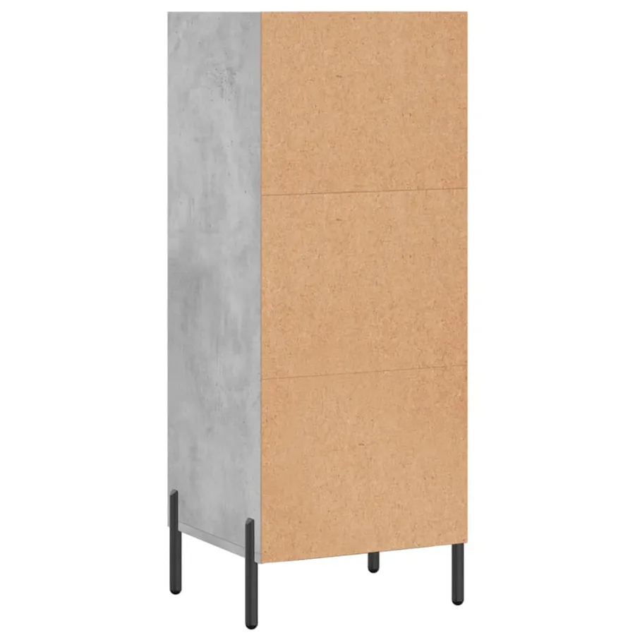 Buffet gris béton 34,5x32,5x90 cm bois d'ingénierie - 6