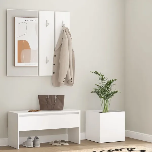 Ensemble de meubles de couloir Blanc Bois d'ingénierie