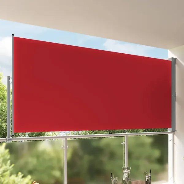 Auvent latéral rétractable de patio 160x300 cm Rouge