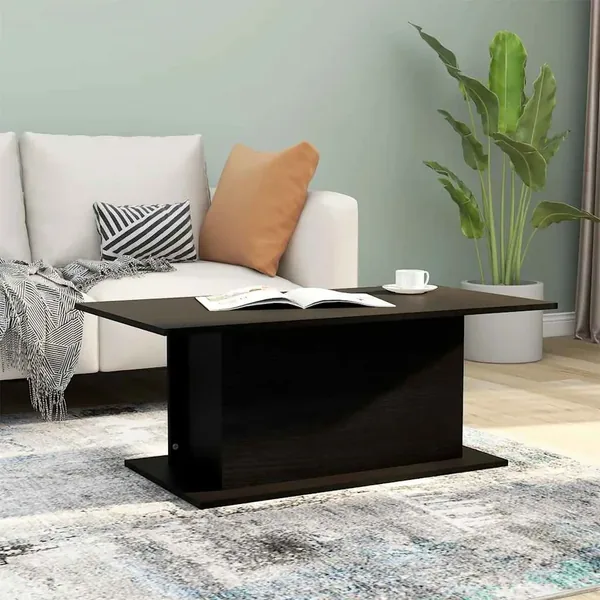 Table basse noir 102x55,5x40 cm bois d'ingénierie