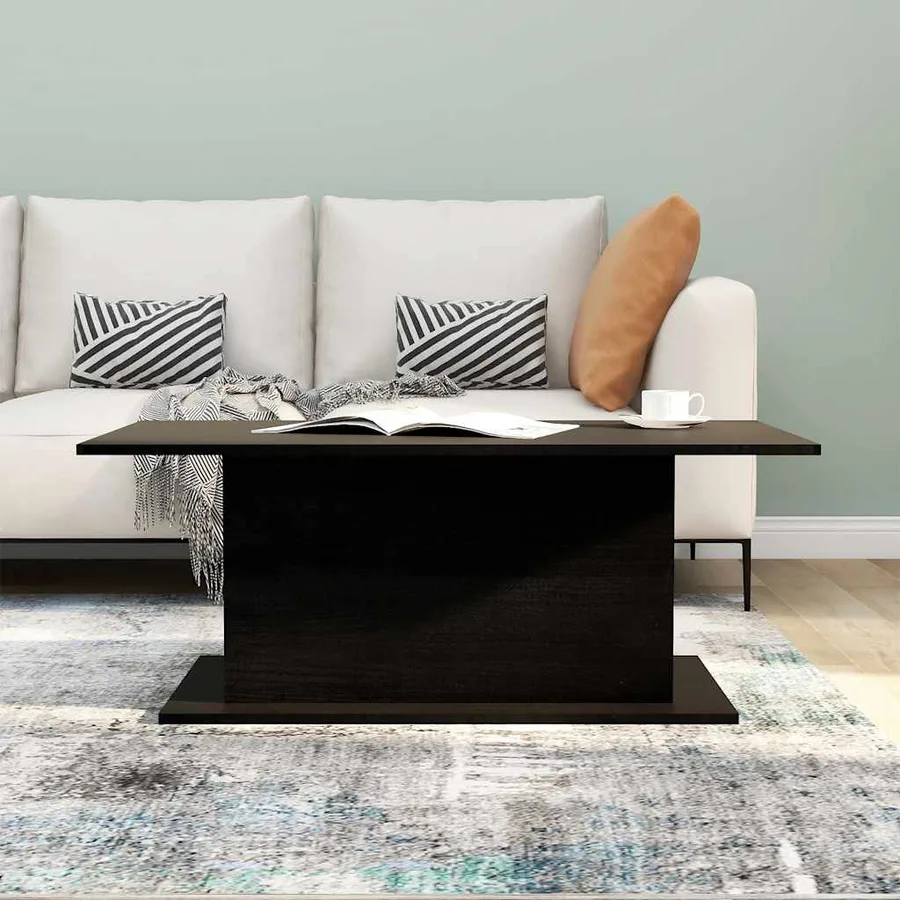 Table basse noir 102x55,5x40 cm bois d'ingénierie - 3