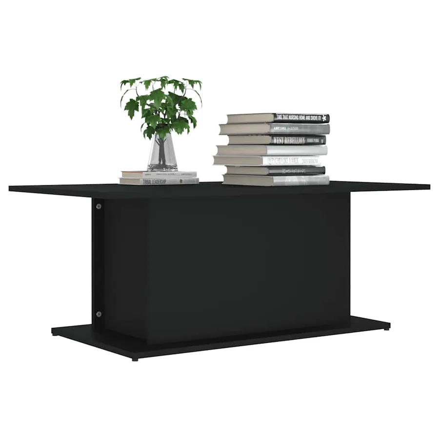 Table basse noir 102x55,5x40 cm bois d'ingénierie - 6